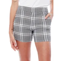 Lisa Techno Slim-Fit Plaid Shorts