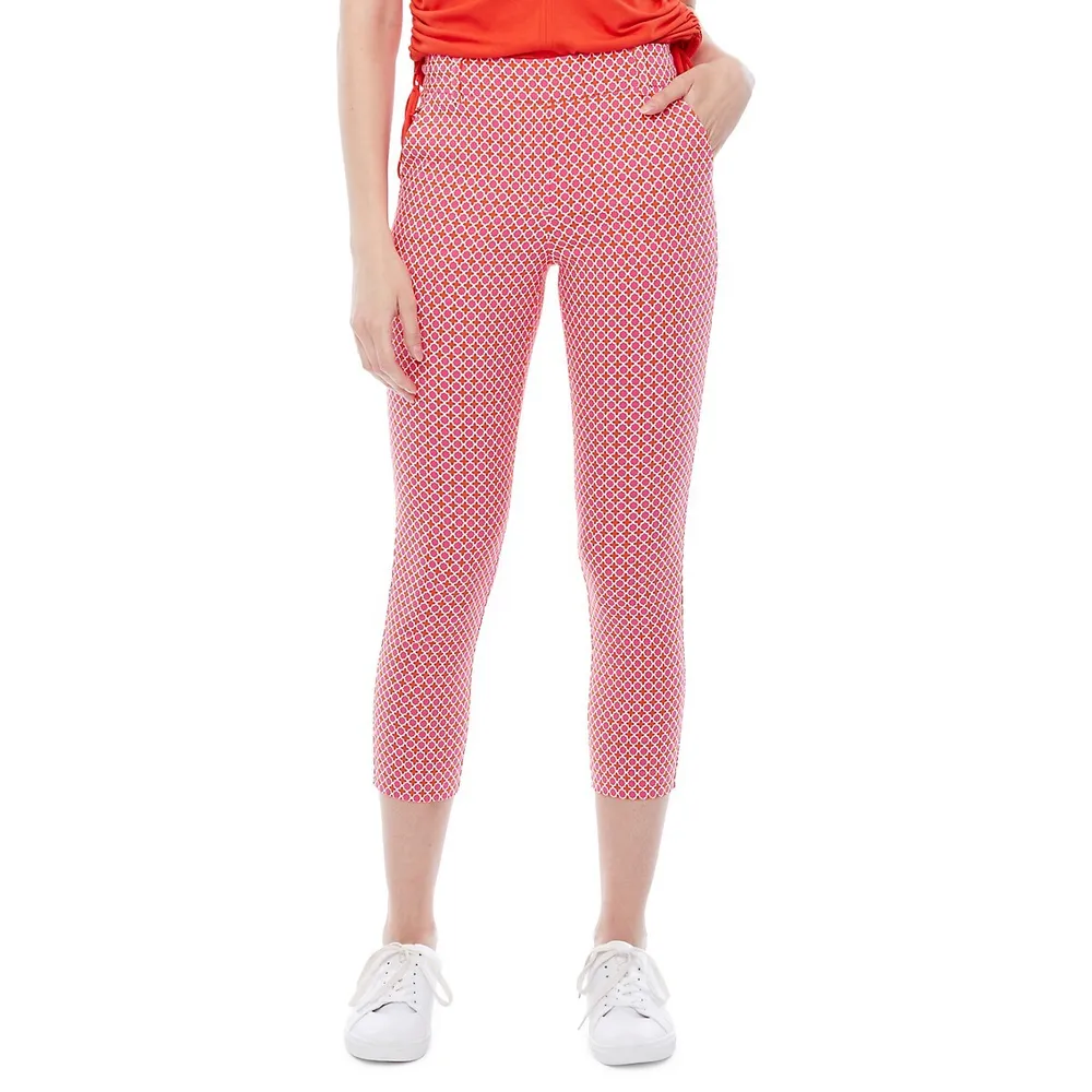 Charlotte Slim-Fit Charms Abstract Print Pants