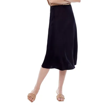 Lily Relaxed-Fit Satin A-Line Skirt