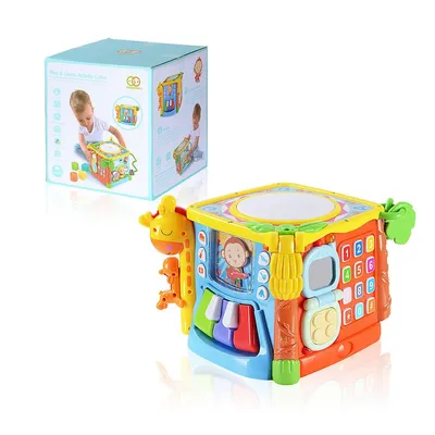 5 in 1 Baby Musical Activity Cube Toy, Infant Development Toys Early Educational Learning Play Cube