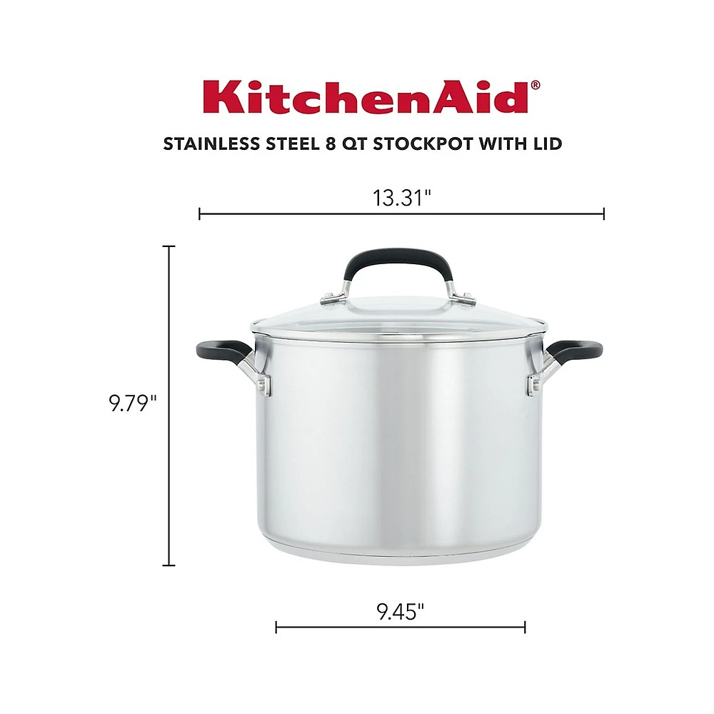 Stainless Steel 8-Quart Covered Stockpot