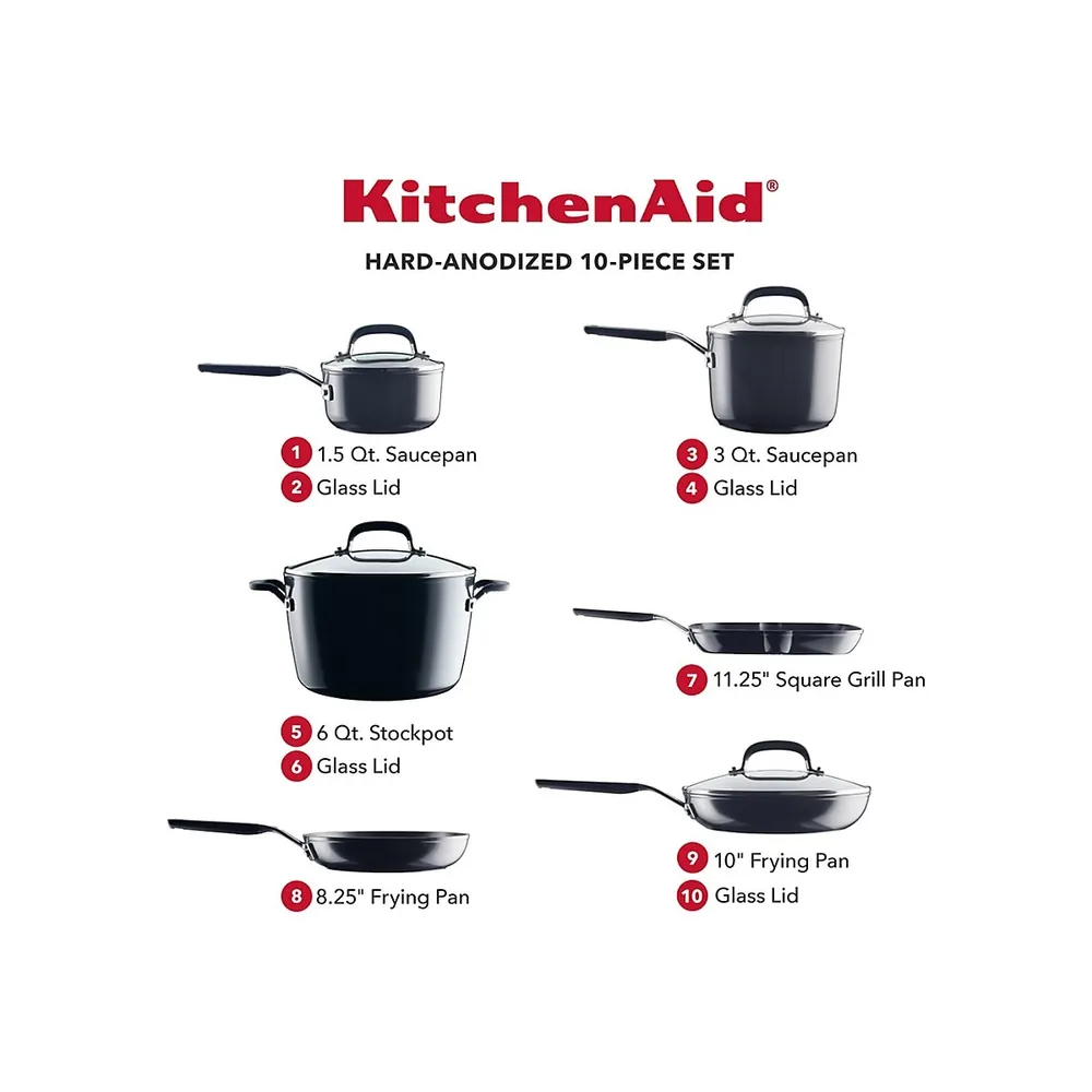 Forged Hard-Anodized 10-PIece Cookware Set