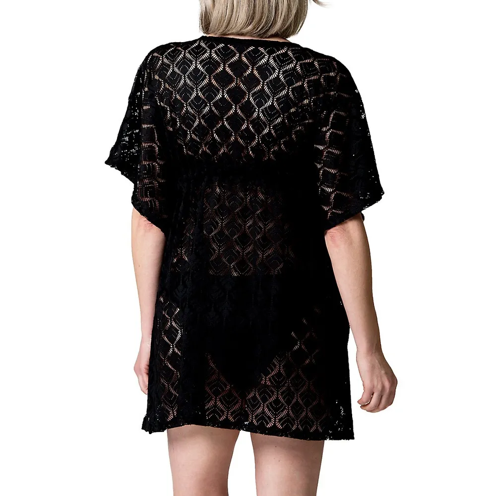 On Cloud Nine Mesh Ruched Cover-Up