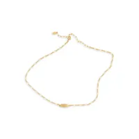 Marquis 14K Goldplated Engravable-Nameplate Choker Necklace
