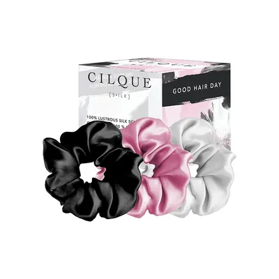 Beauty Sleep Collection 3-Pack Silk Hair Scrunchie Set