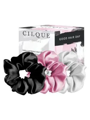 Beauty Sleep Collection 3-Pack Silk Hair Scrunchie Set