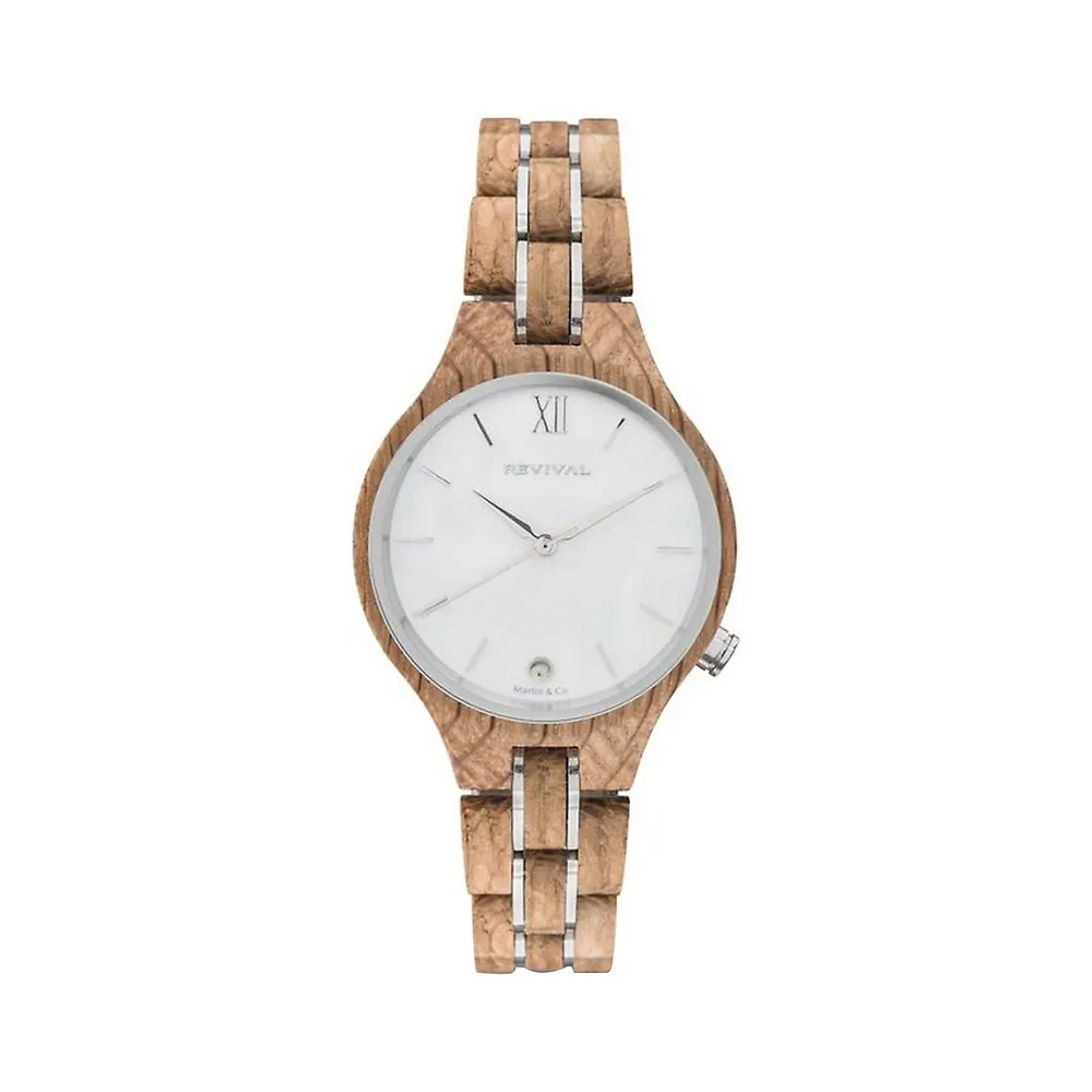 The Intention Collection Oak Wood Peace Watch OAK-WD-PC