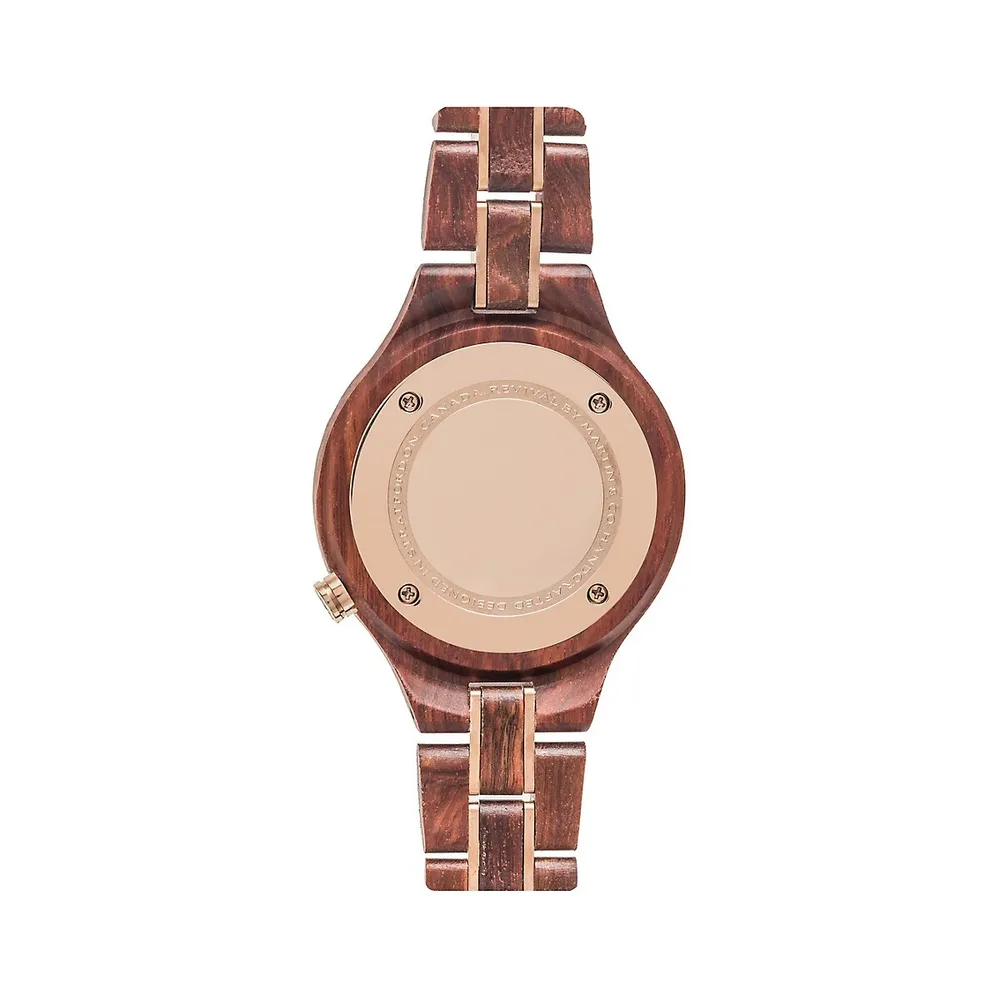 The Clarity Collection Red Sandalwood White Dial & Stainless Steel Clarity Analog Watch RD-SW-CLRTY-LL