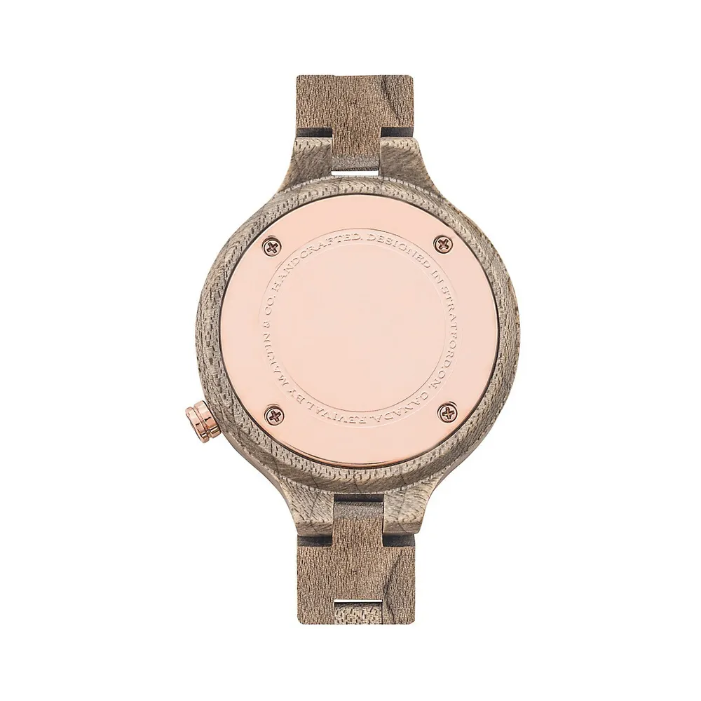 Montre analogique Intuition en bois de grève et howlite Gratitude MPL-DRFTW-GRTTD