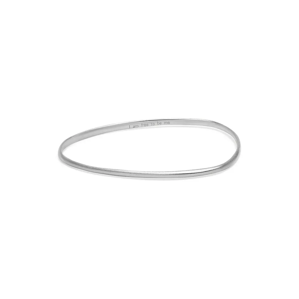 The Perfectly Imperfect Collection Rhodium-Plated & Sterling Silver Bangle