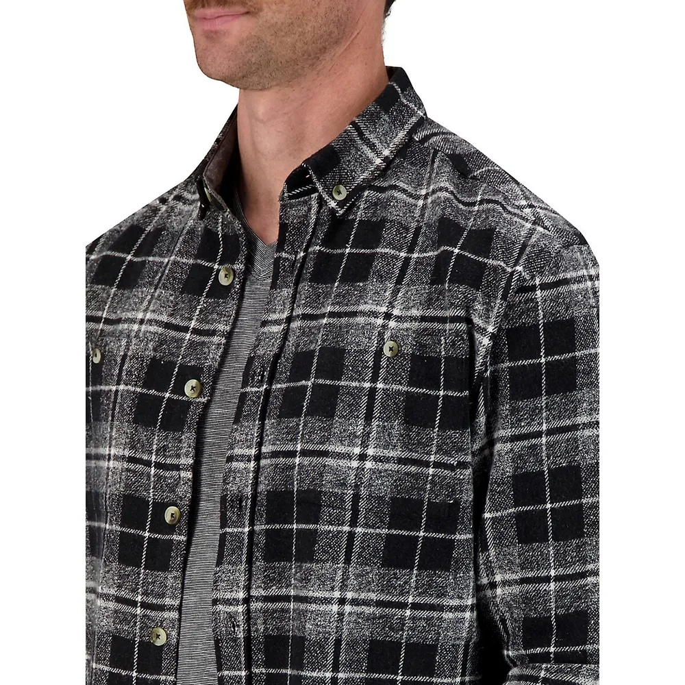 ​Plaid Button-Front Shacket