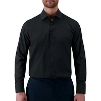 4-Way Stretch Tonal Grid Print Dress Shirt