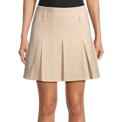 Konno Box-Pleated Mini Skirt