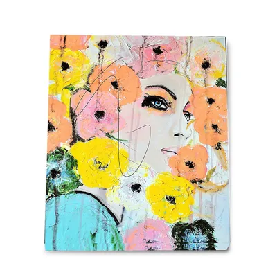 Flower Face Canvas Wall Art