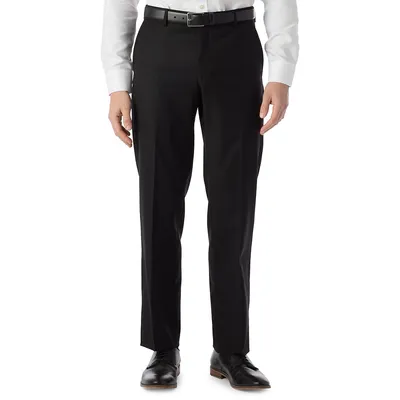 Pantalon de complet sans plis tissu laine en sergé coupe moderne Super 120's
