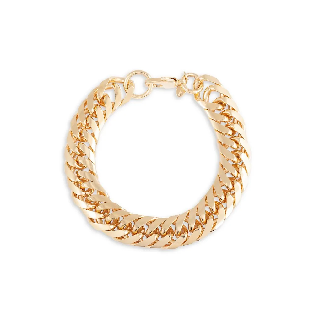 Elizabeth 14K Goldplated Curb Chain Bracelet - 7.5-Inch