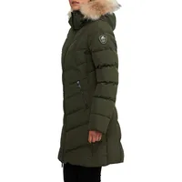 January Faux Fur-Trim Quilted Down Puffer