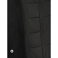 Micro Pattern Wool-Blend Longline Coat