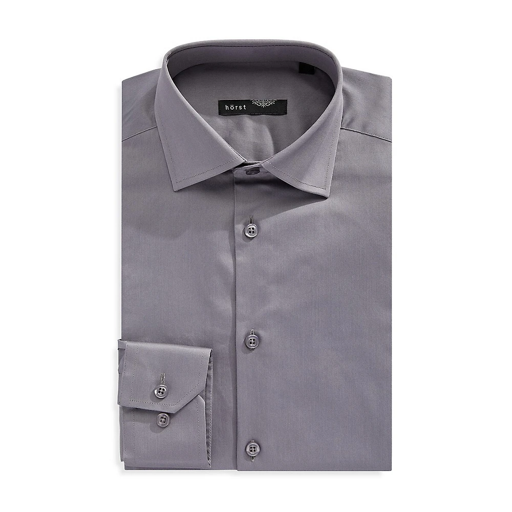 Slim-Fit Stretch Satin Dress Shirt