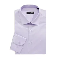 Solid Stretch Slim-Fit Satin Dress Shirt