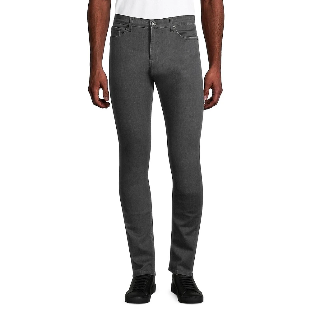 Pantalon en denim extensible ton sur
