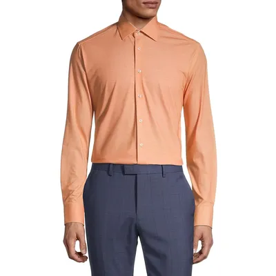 Four-Way Stretch Knit Slim-Fit Dress Shirt