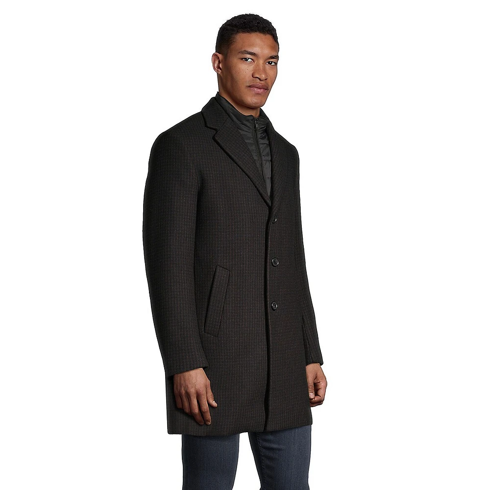 Textured Wool-Blend Gilet Car Coat