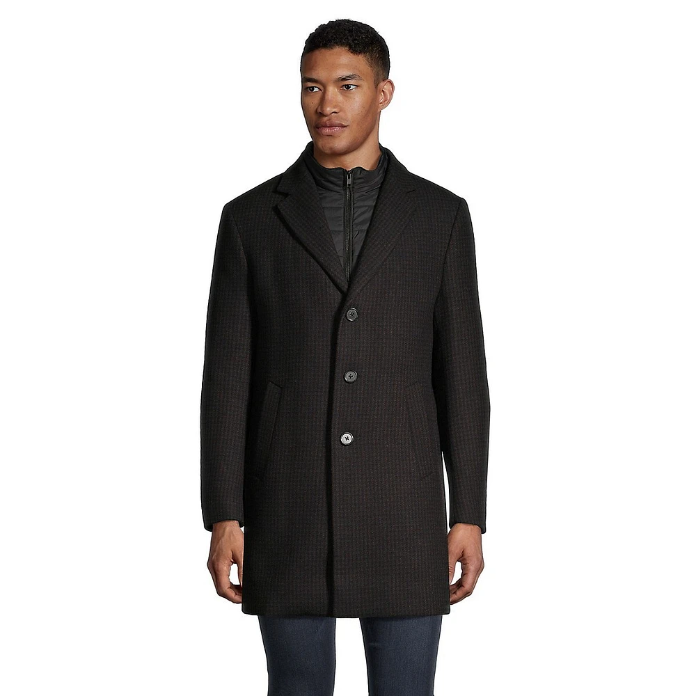 Textured Wool-Blend Gilet Car Coat