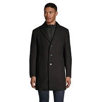 Textured Wool-Blend Gilet Car Coat