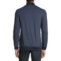 Diagonal-Texture Baseball-Collar Jacket