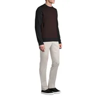 Merino-Blend Contrast Crewneck Sweater