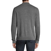 Wool-Blend Mockneck Cardigan