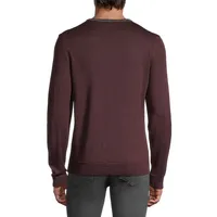 Wool-Blend Ringer Crewneck Sweater