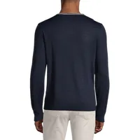 Wool-Blend Ringer Crewneck Sweater