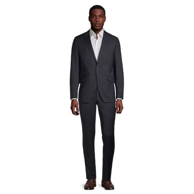 Slim-Fit Plaid Marzotto Wool Suit