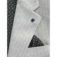 Slim-Fit Striped Knit Patch-Pocket Blazer