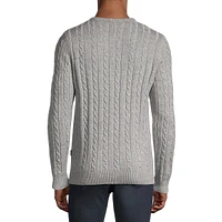 Wool-Blend Cable-Knit Crewneck Sweater