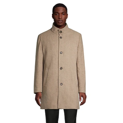 Textured Wool-Blend Topcoat