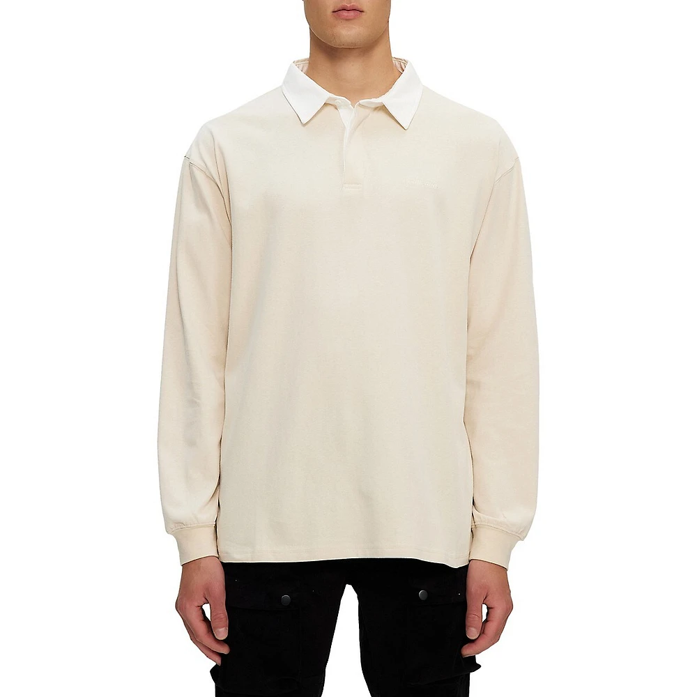 Long-Sleeve Cotton Polo Shirt