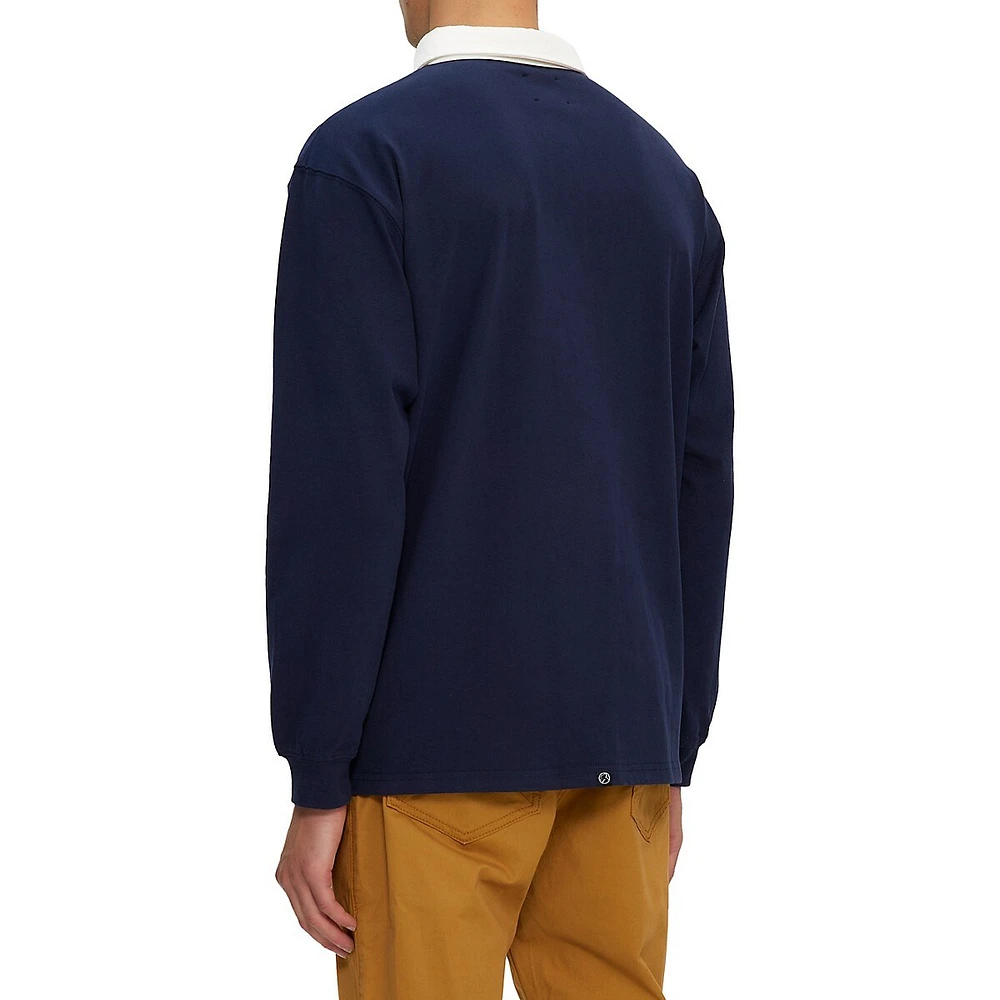 Long-Sleeve Cotton Polo Shirt