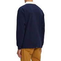 Long-Sleeve Cotton Polo Shirt