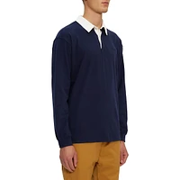 Long-Sleeve Cotton Polo Shirt