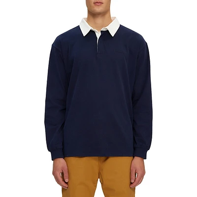Long-Sleeve Cotton Polo Shirt