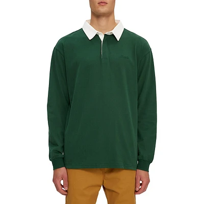 Long-Sleeve Cotton Polo Shirt