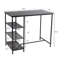 Bar Pub Table Industrial Counter Dining Table With Metal Frame