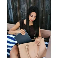 Leather Work Laptop Bag For Women