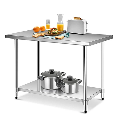 30" X 48" Commercial Kitchen Table Stainless Steel Food Prep & Work Table Silver