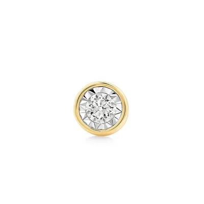 Single Solitaire Stud Earring With 0.10 Carat Tw Of Diamonds In 10kt Yellow Gold