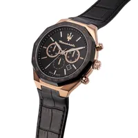 Stile 45mm Quartz Stainless Steel Watch In Rose Gold/black