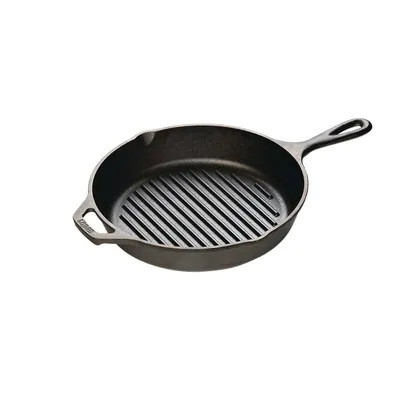 Seasoned Cast Iron Round Grill Pan
